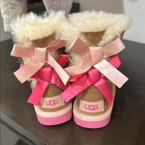 UGG Kids Pink and Tan Boots